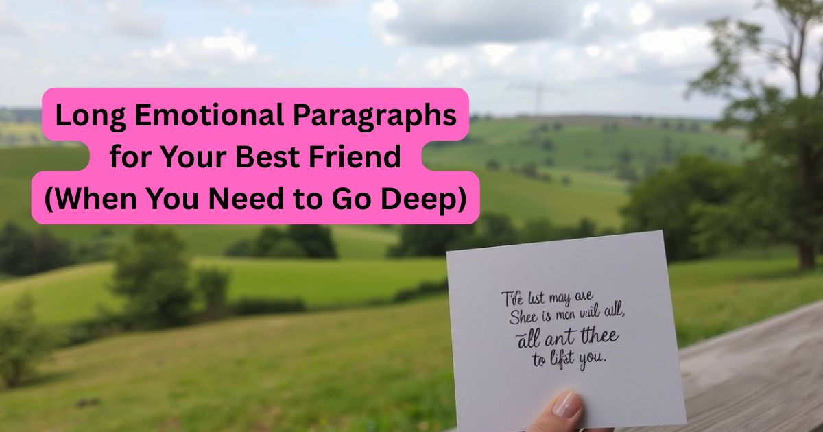 Long Emotional Paragraphs for Your Best Friend (When You Need to Go Deep)