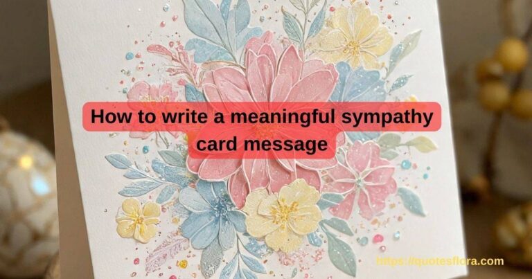 How to write a meaningful sympathy card message