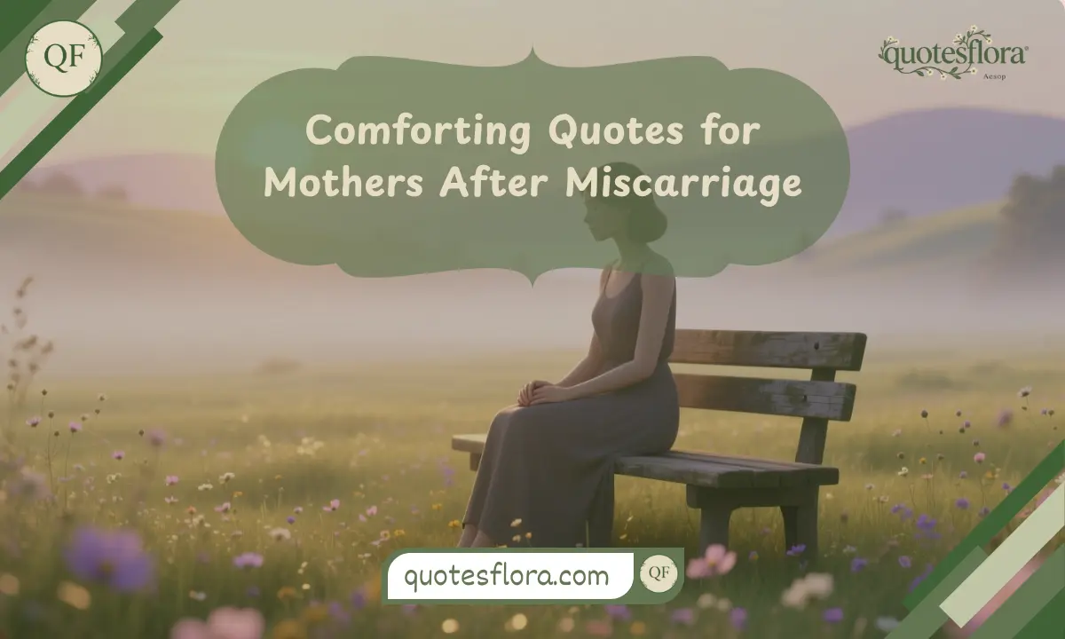 A peaceful sunrise scene showing a mother sitting quietly in reflection, symbolizing comforting miscarriage quotes for emotional support.