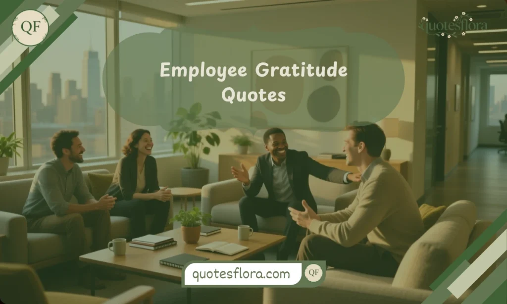 250+ Inspiring and Powerful Employee Appreciation Quotes for Workplace Motivation 5 Employees sharing gratitude in a relaxed office setting, highlighting the essence of employee appreciation quotes.