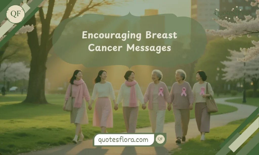 A group of women walking together showing unity and support, reflecting encouraging breast cancer quotes naturally.