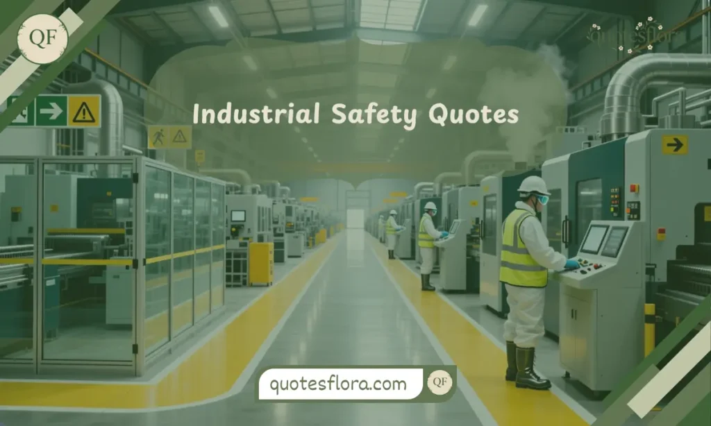 250+ Essential Inspiring Safety Quotes for Strong Workplace Awareness 4 A large industrial workspace with workers practicing safety procedures, visually representing industrial themes related to safety quotes.