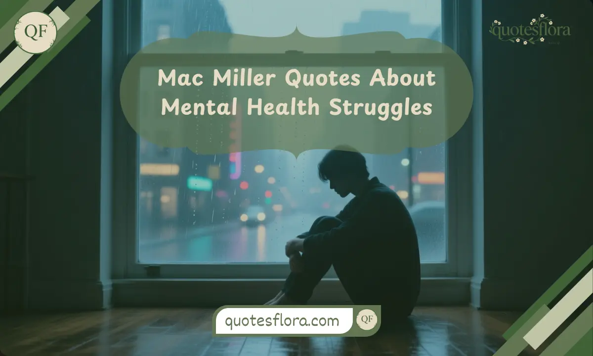 A quiet rainy window scene capturing emotional reflection inspired by mac miller quotes about mental health struggles.