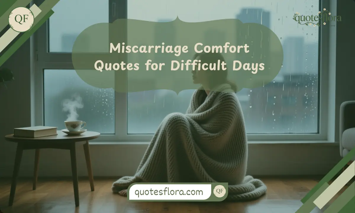 A woman resting near a rainy window representing comforting miscarriage quotes for emotional support on difficult days.