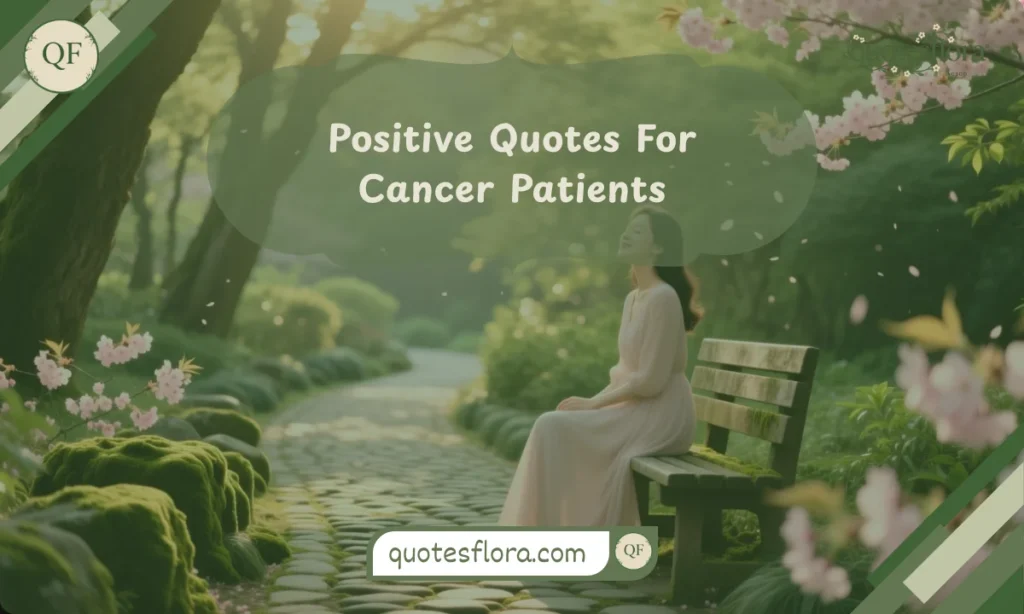 A serene garden scene with a woman sitting peacefully, symbolizing positive emotions found in breast cancer quotes.
