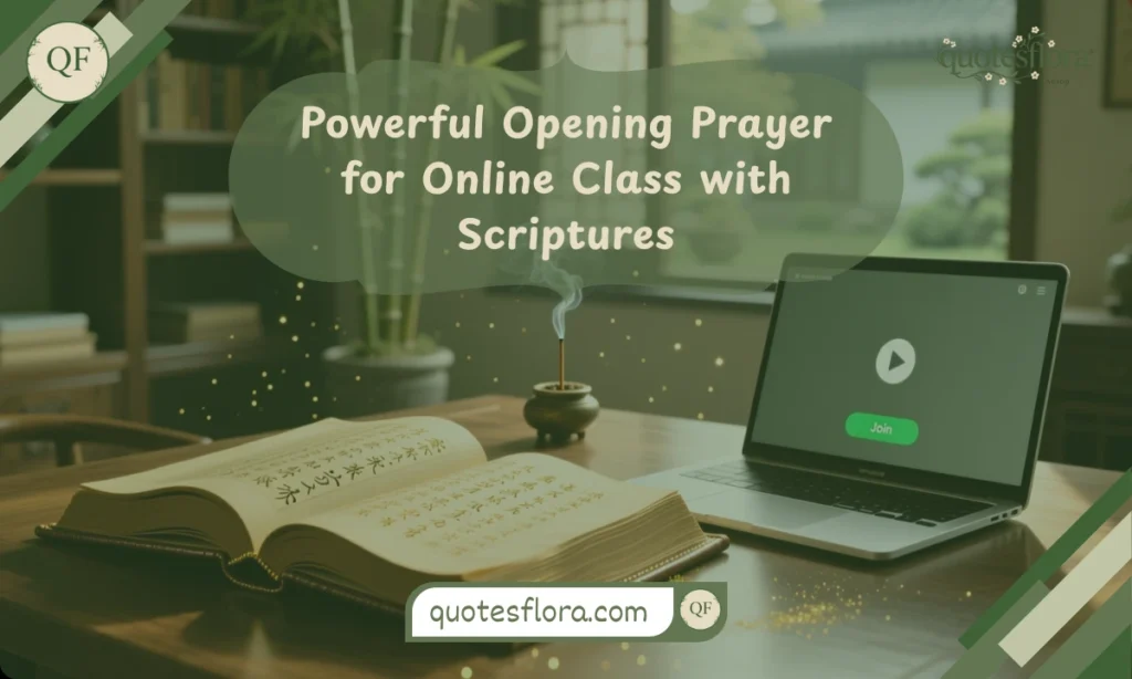 50+ Opening Prayer for Online Class with Scriptures 3 A wide scene showing scriptures beside an online class setup, symbolizing a powerful opening prayer with a feel linked to an Opening Prayer for Online Class moment.