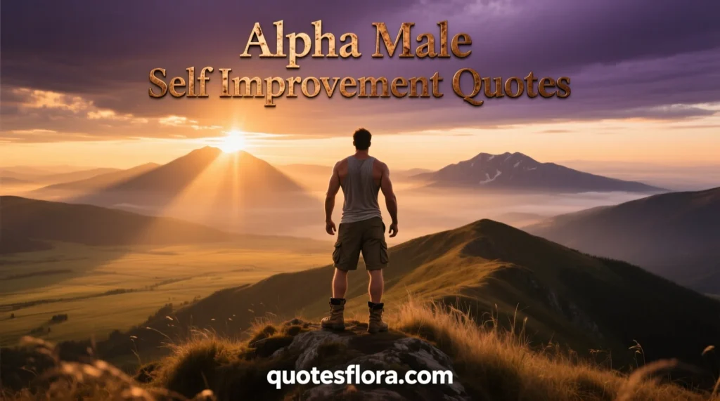 Alpha male quotes about self improvement, discipline, and building a strong mindset for personal growth.