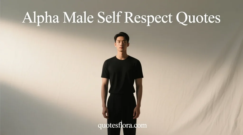 Alpha male quotes focused on self respect, confidence, and strong masculine mindset for personal growth.