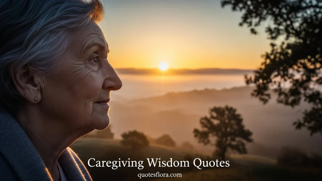 Caregiving wisdom quotes reflecting experience, compassion, and emotional strength in caregiver quotes