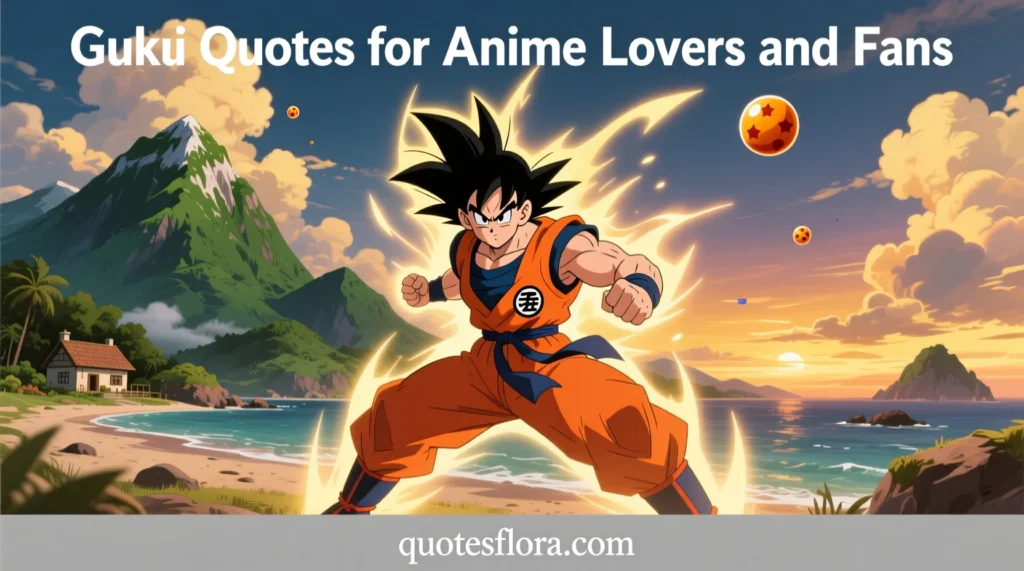Anime-style artwork of Goku in Dragon Ball scenery created for anime lovers and fans looking for inspiring goku quotes.
