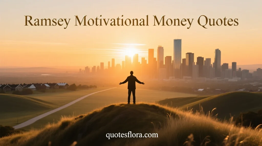 A wide sunrise landscape symbolizing Ramsey motivational money quotes inspired by dave ramsey quotes.
