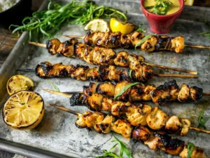 10 Cocktail Snack Recipes for Your Next Binge Party 8 opt aboutcom coeus resources content migration serious eats seriouseats.com 2018 08 20180816 tarragon mustard chicken skewers angled morgan eisenberg 3e242902b07f441b838e6de3ecc00241