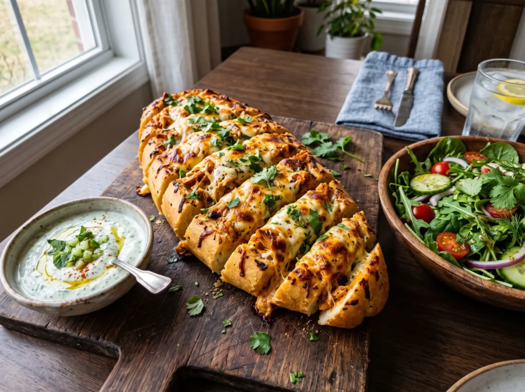 butter-chicken-garlic-bread-served-with-salad