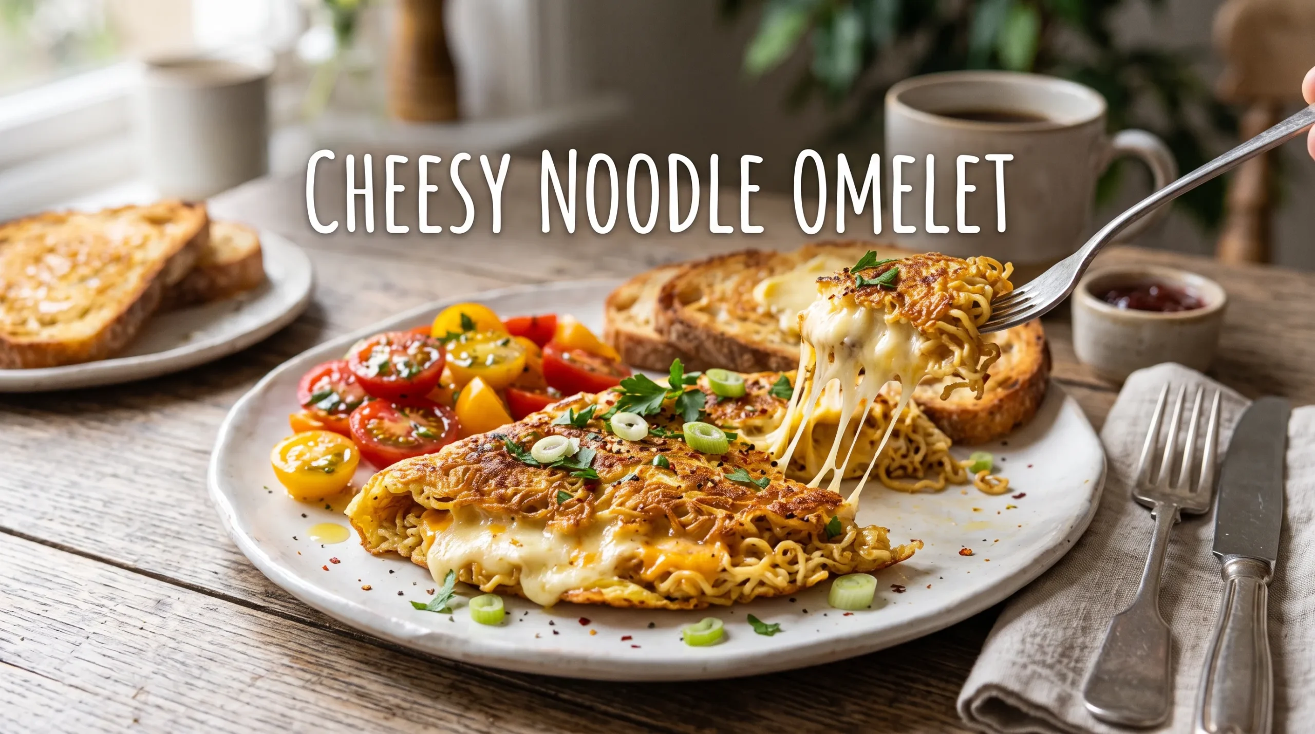cheesy-noodle-omelet-recipe