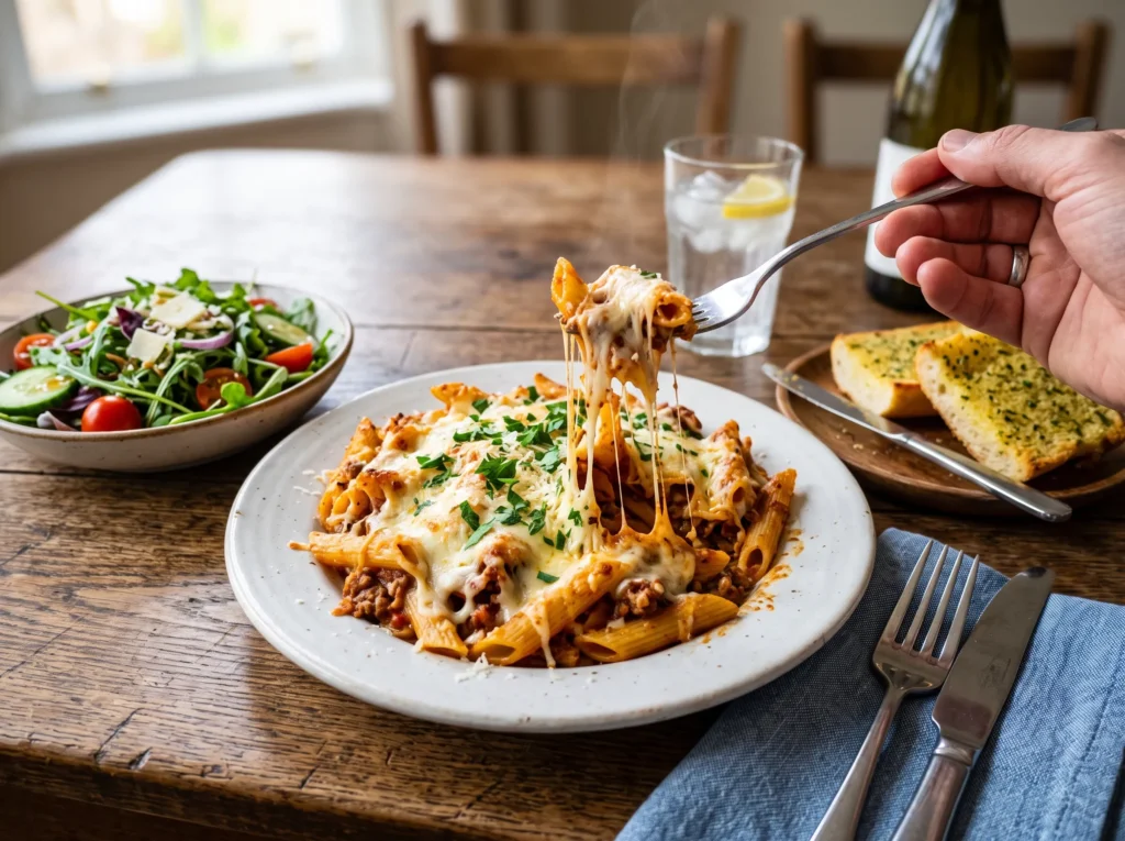 cheesy-baked-penne-past-served