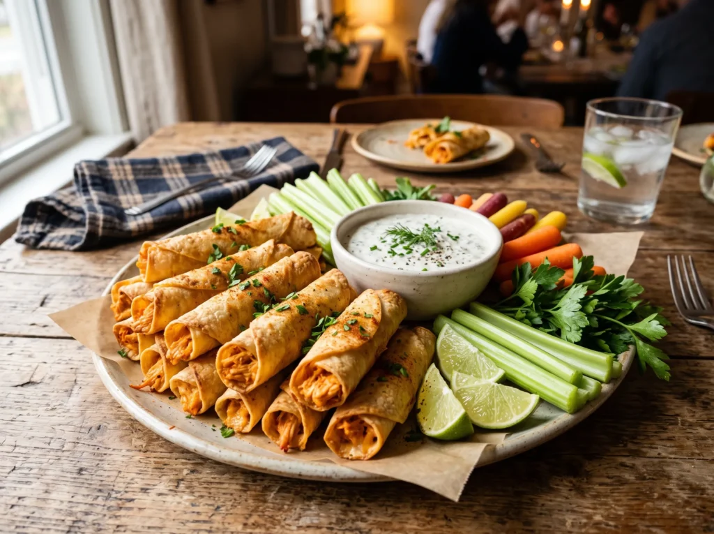 air-fryer-buffalo-chicken-taquitos-with-yogurt-ranch-dip.