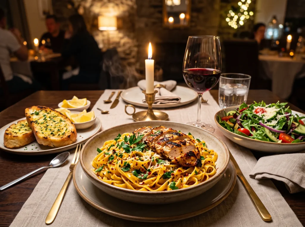 Chili Oil Garlic Butter Pasta 3 chili-oil-garlic-butter-pasta-served-with-grilled-chicken
