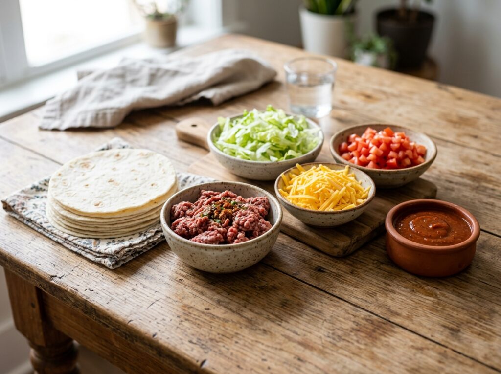 Smash Tacos with Melted Cheese, Pico & Lime Crema 2 Fresh ingredients for smash tacos 202607291651