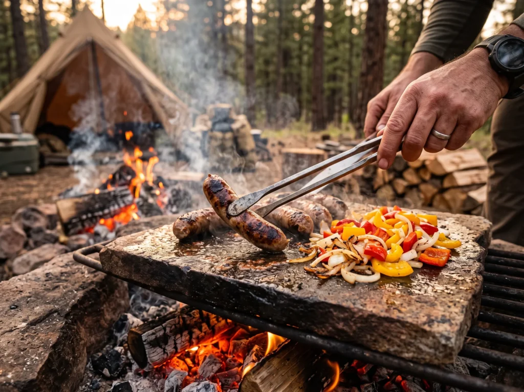 Campfire Stone-Seared Sausage & Cheese Wrap 2 how-to-make-campfire-stone-seared-sausage-cheese-wrap