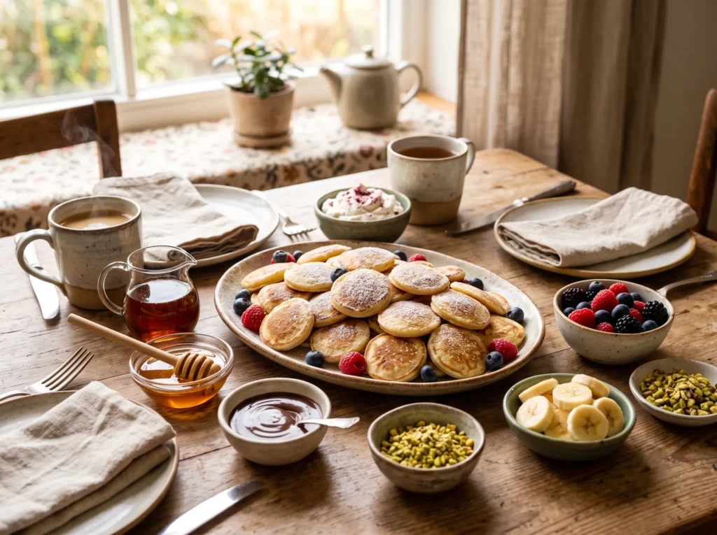 fluffy-mini-pancakes-with-maple-syrup-and-berries