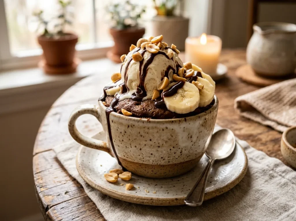 The Ultimate Peanut Butter Mug Cake 3 peanut-butter-mug-cake-with-vanilla-ice-cream