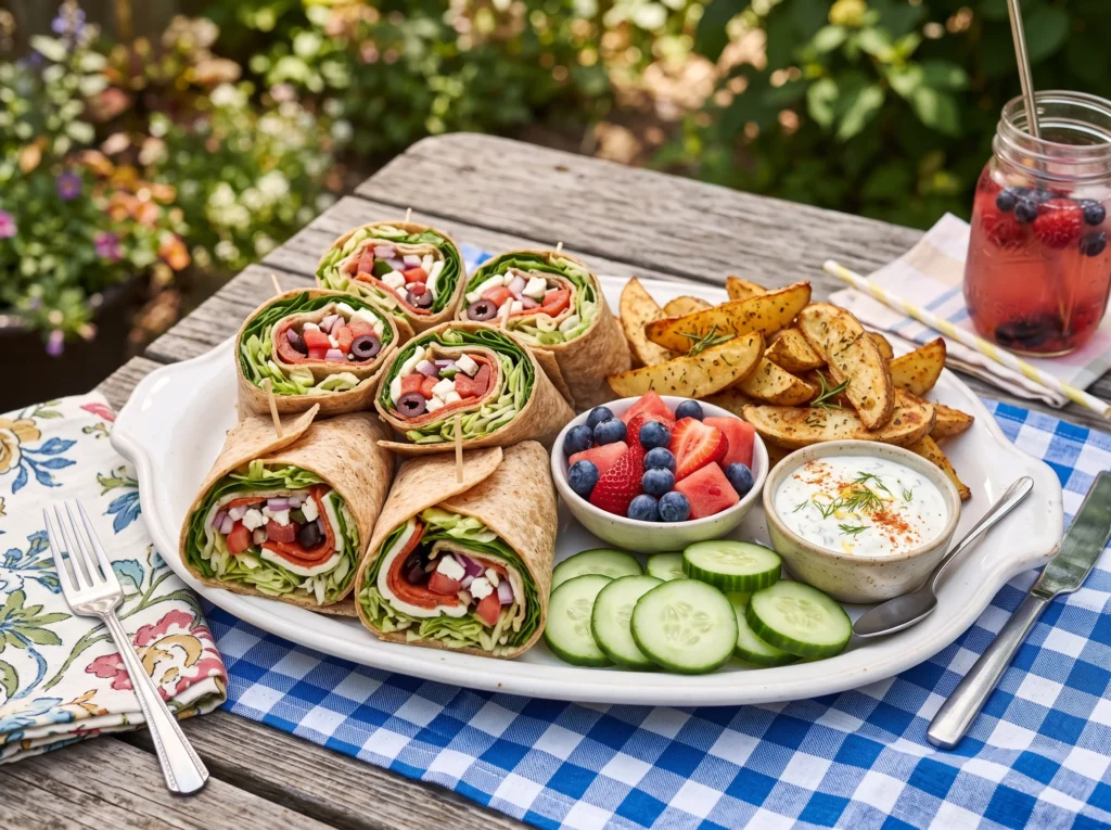 pizza-salad-wraps-served-with-potato-wedges