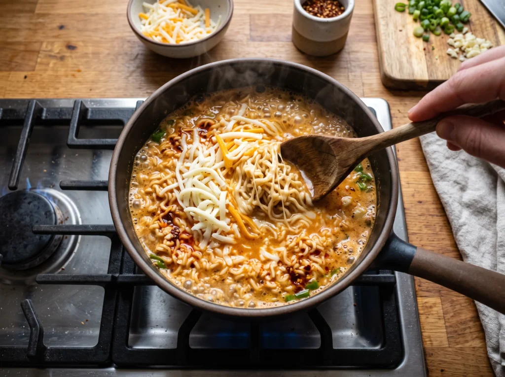 Creamy Spicy Cheese Ramen 2 how-to-make-creamy-spicy-cheese-ramen