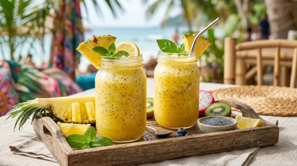Refreshing Pineapple Basil Seed Smoothie 3 pineapple-basil-seed-smoothie-with-fresh-pineapple