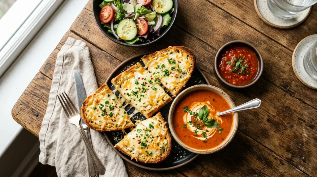 ultimate-cheesy-garlic-bread-melt-with-marinara-dip