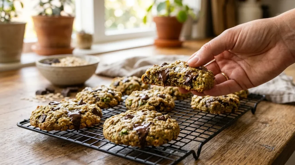 Healthy Avocado Cookies 3 flourless-avocado-peanut-butter-chocolate-cookies-served