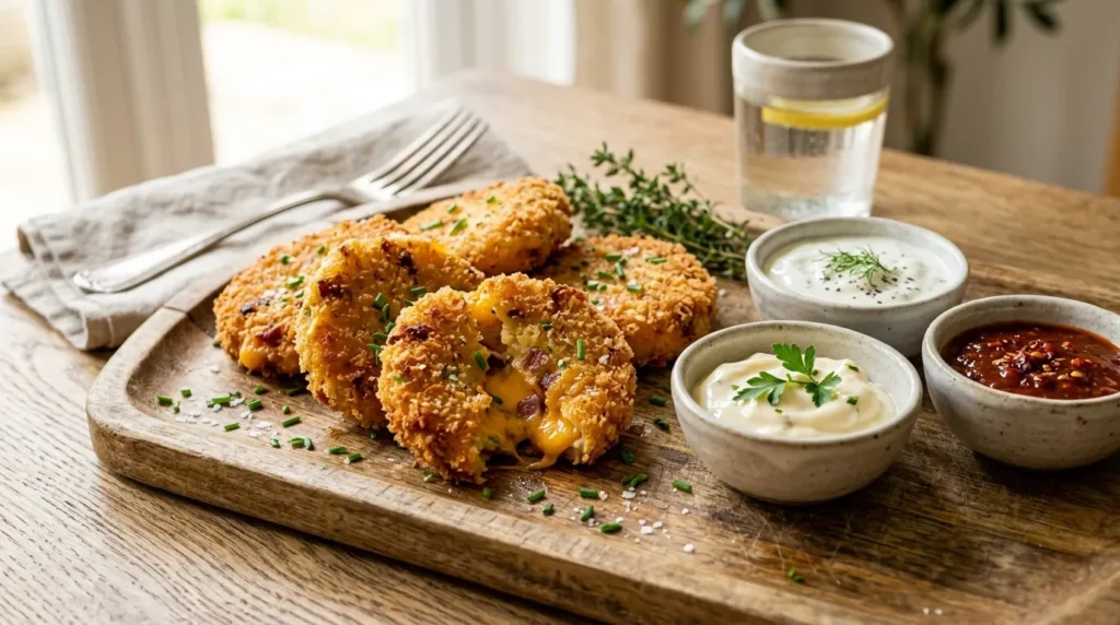Cheesy Bacon Potato Patties 3 cheesy-bacon-potato-patties-with-garlic-dip