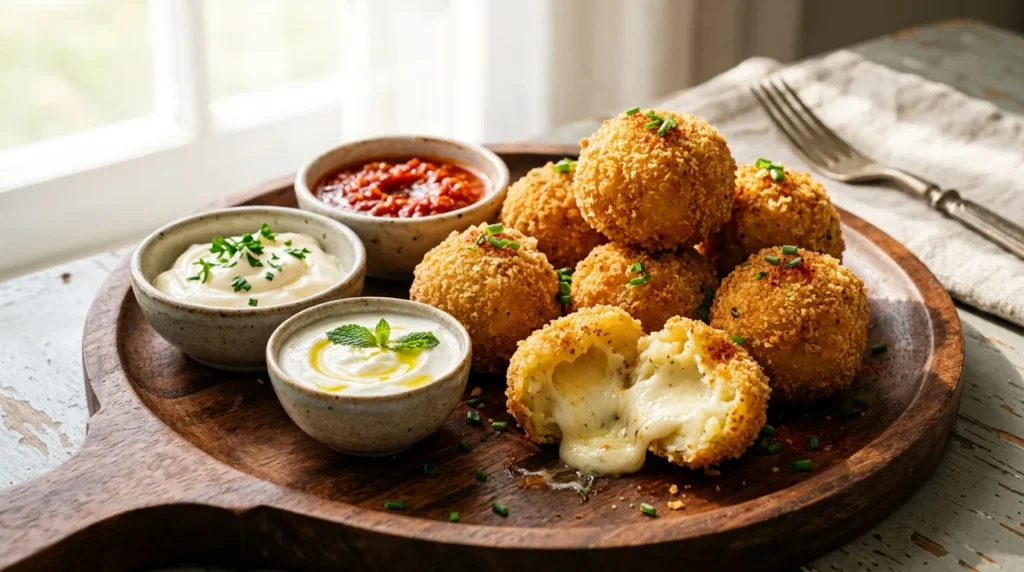 Crispy Potato Cheese Bombs 3 crispy-potato-cheese-bombs-with-garlic-dip