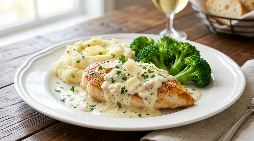 Creamy Garlic Parmesan Chicken 3 creamy-garlic-parmesan-chicken-served-with-pasta