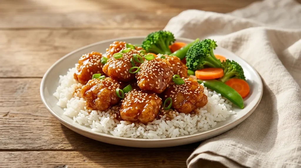 Honey-Sesame Glazed Crispy Bites 3 honey-sesame-glazed-crispy-bites-with-rice