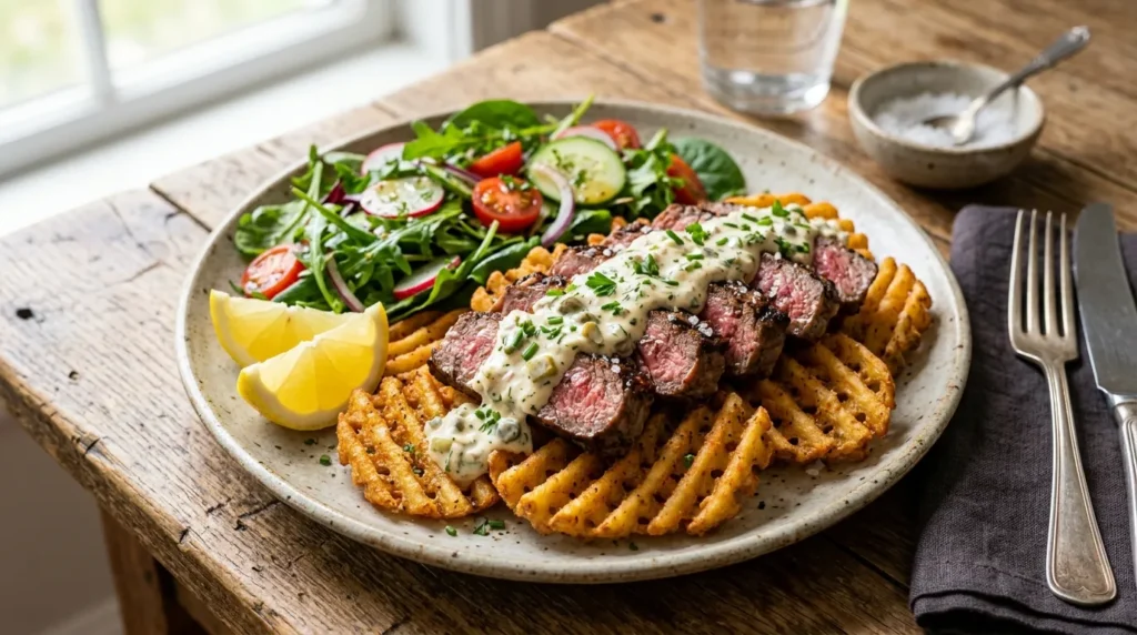 Steak Tartare with Waffle Fries 3 steak-tartare-with-waffle-fries-with-tartare-sauce