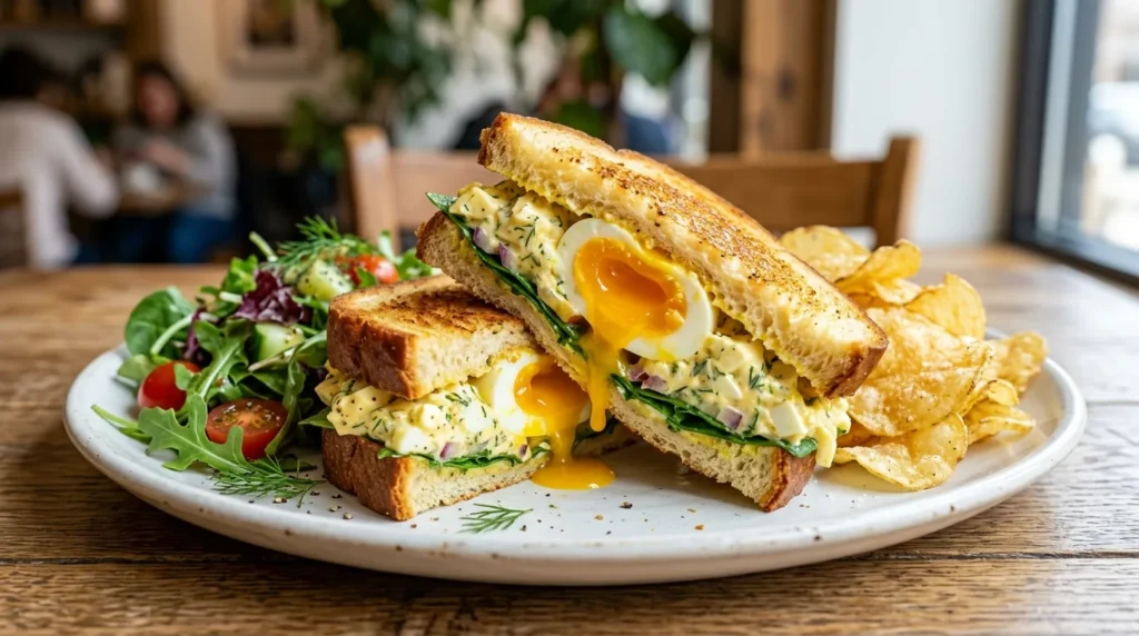 Creamy Egg Salad Sandwich Recipe 3 double-egg-salad-sandwich-with-jammy-eggs