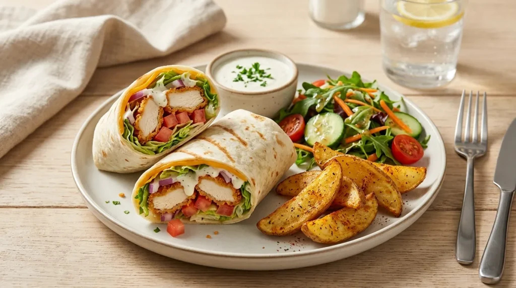 crispy-ranch-chicken-wraps-serving
