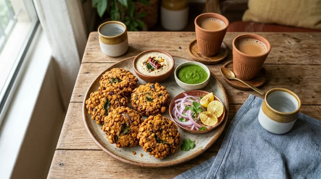 masala-vada-with-coconut-chutney