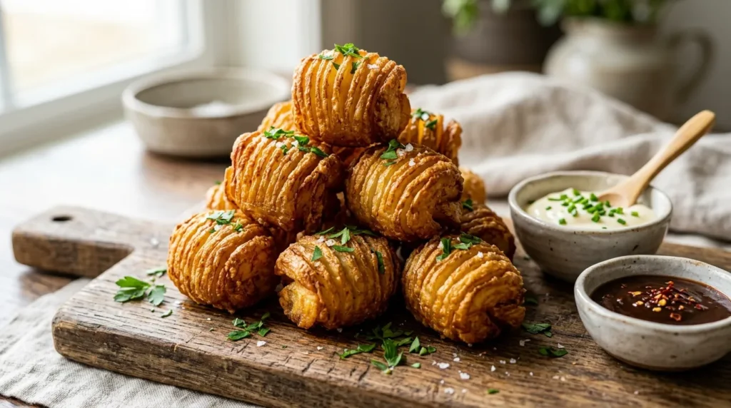 Deep-Fried Crispy Accordion Potato Cube 3 crispy-accordion-potato-cube-with-garlic-dip