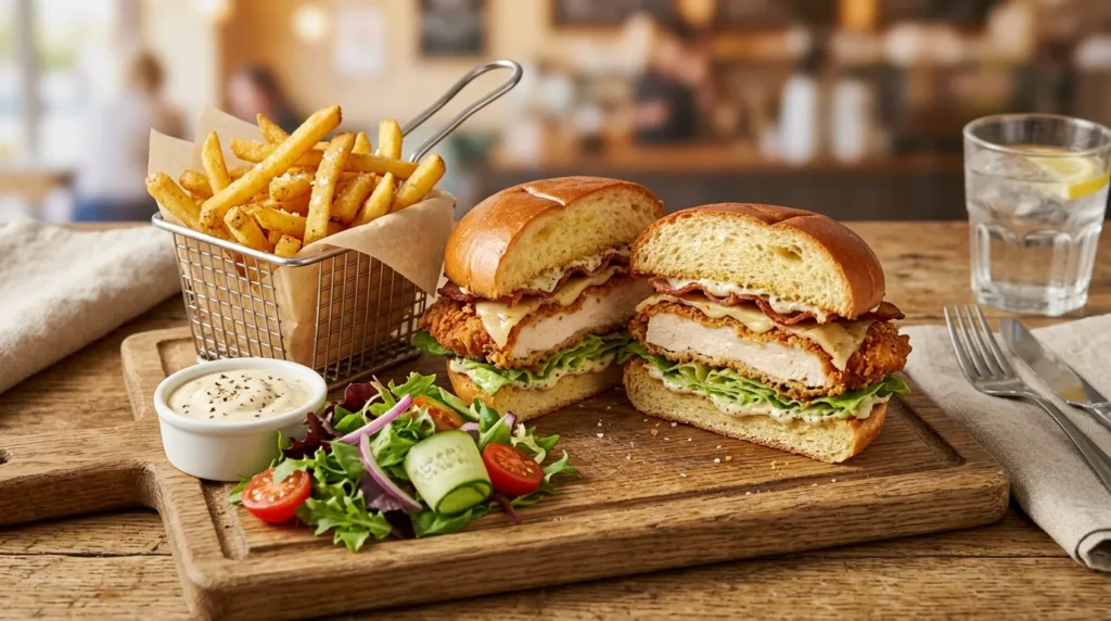 The Ultimate Gourmet Crispy Chicken Caesar Sandwich 3 crispy-chicken-caesar-sandwich-with-french-fries