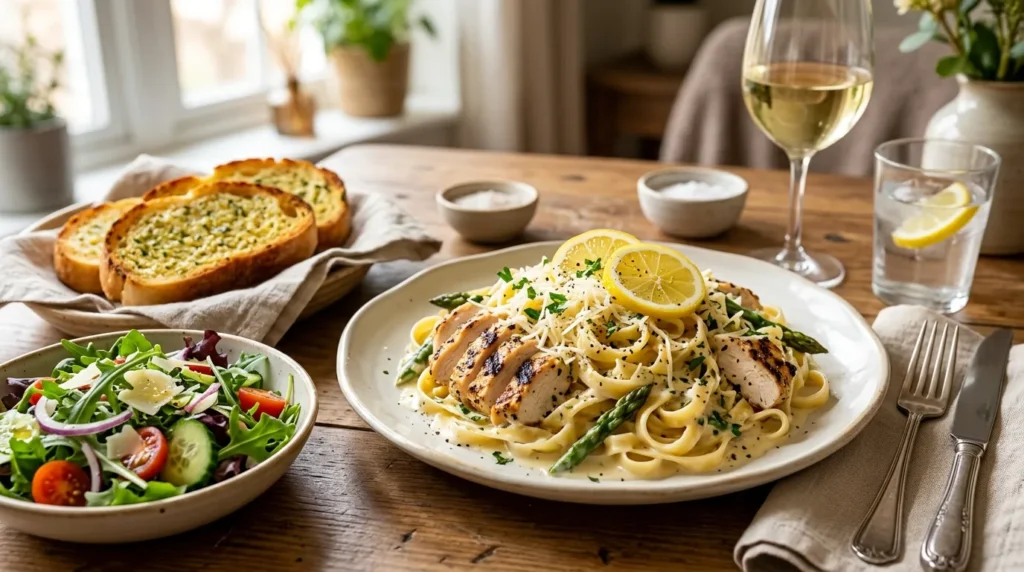 Grilled Lemon Garlic Chicken Alfredo 3 grilled-lemon-garlic-chicken-alfredo-with-garlic-bread