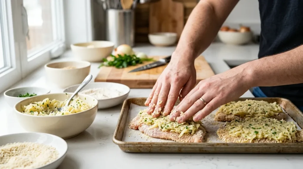 The Ultimate Crispy Potato Crusted Chicken Recipe 2 how-to-coat-chicken-with-grated-potatoes