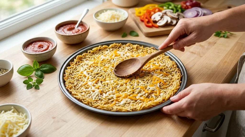 how-to-make-cheesy-noodle-pizza