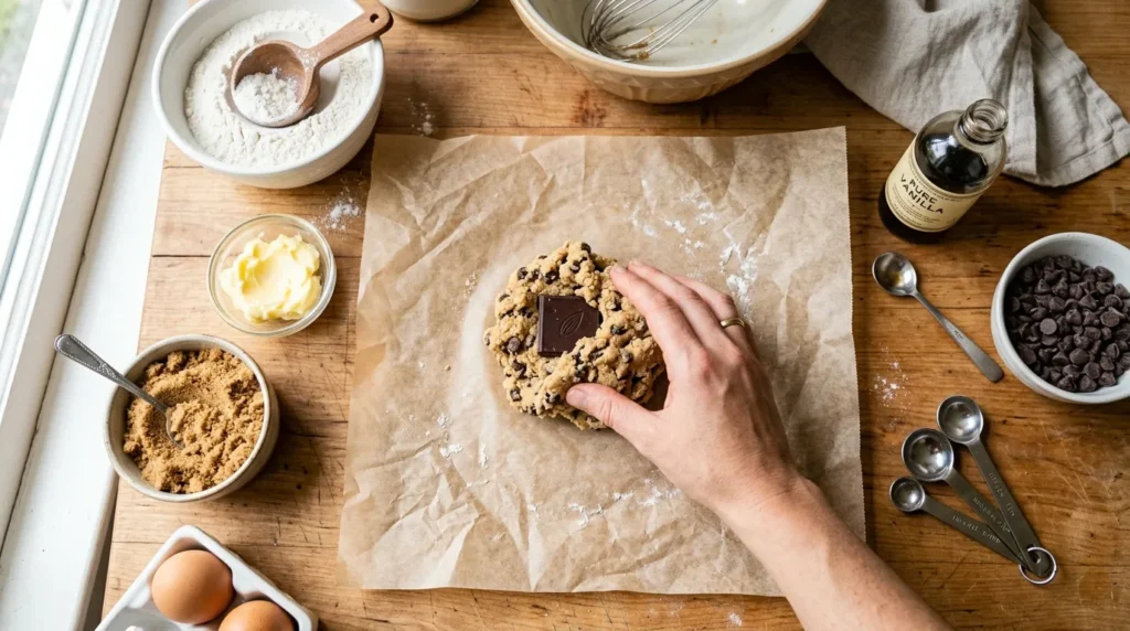 The Ultimate Gooey Stuffed Chocolate Chip Cookies 2 how-to-stuff-chocolate-chip-cookies