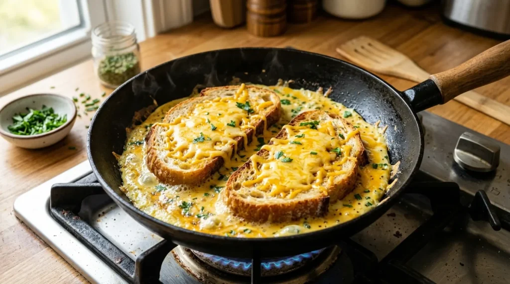 The Ultimate Gourmet Cheesy Egg Toast Omelet Sandwich 2 how-to-make-cheesy-egg-toast-omelet-sandwich