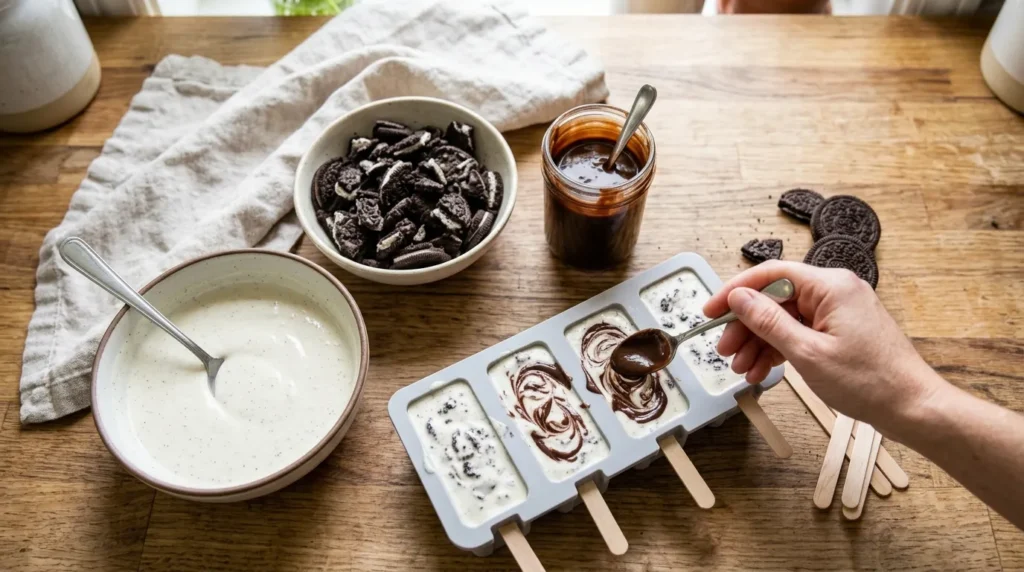 Artisan Crushed Cookie Swirl Popsicle 2 how-to-make-artisan-crushed-cookie-swirl-popsicle