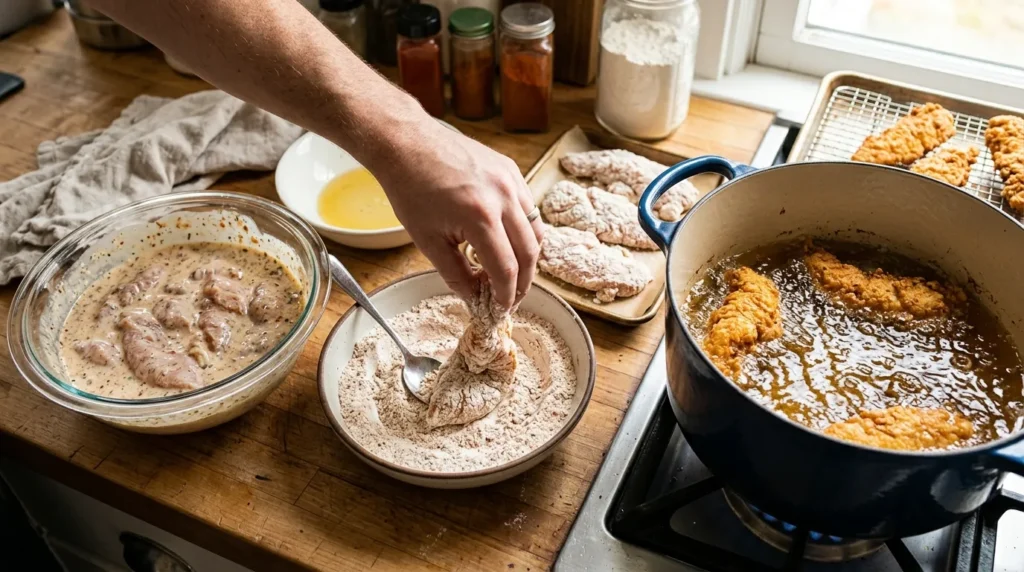 Artisan Spicy Buttermilk Fried Chicken Tenders 2 how-to-make-artisan-spicy-buttermilk-fried-chicken-tenders