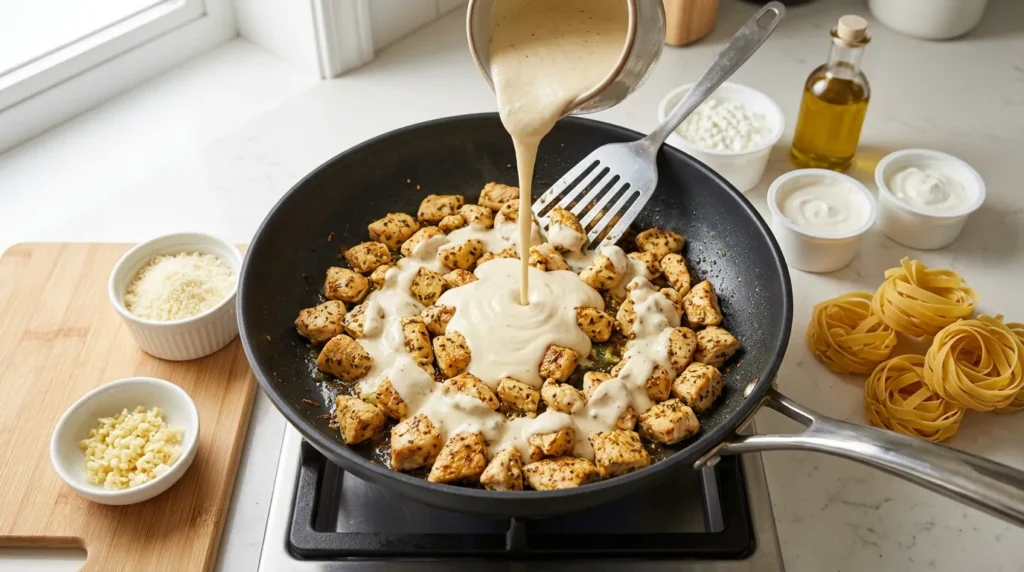 High Protein Chicken Alfredo 2 how-to-make-high-protein-chicken-alfredo
