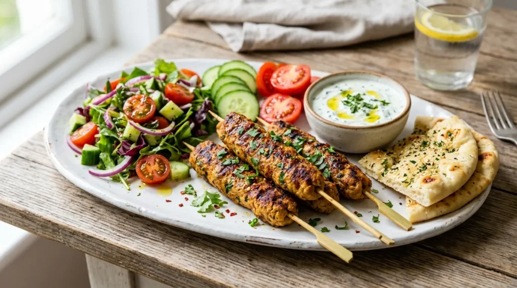 Crispy Soy Kebab Sticks 3 soy-kebab-sticks-with-mint-yogurt-dip