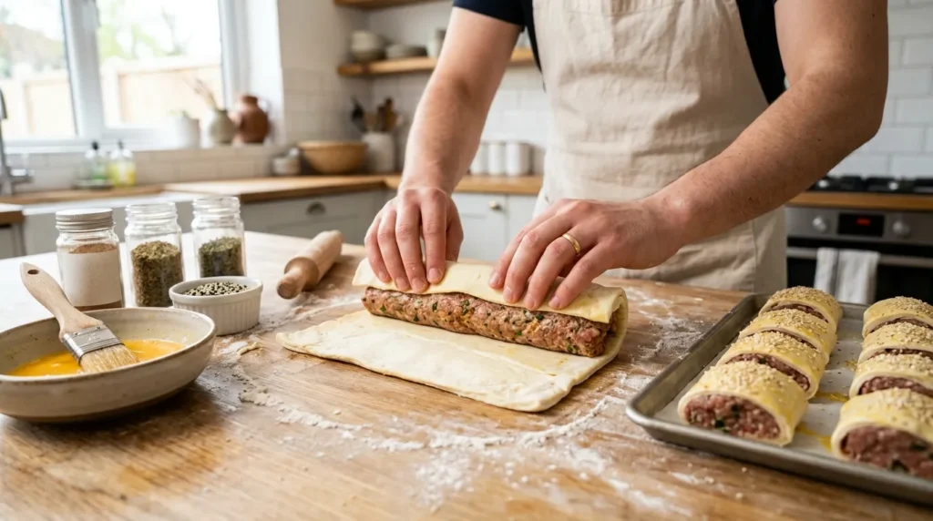 Flaky Sausage Rolls 2 how-to-make-flaky-sausage-rolls